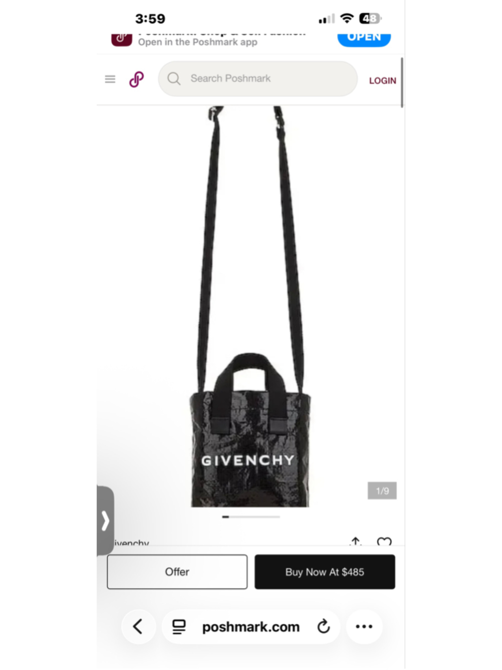 Givenchy G Shopper Mini Tote Bag, Black Crossbody Travel New w Tags & Dust bag!